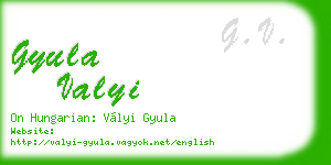 gyula valyi business card